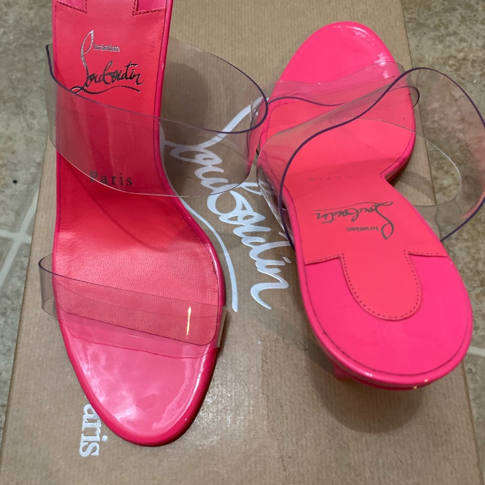 NEW Christian Louboutin pink just nothing 85 heeled sandals
